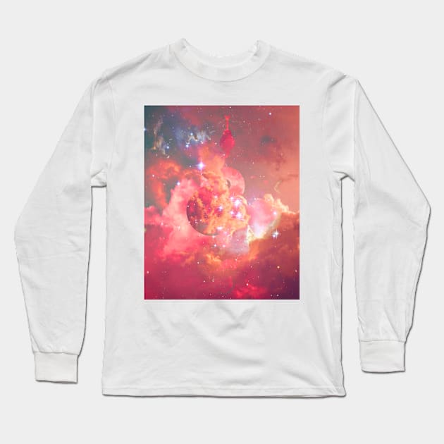 Pink Sky calestial snake Long Sleeve T-Shirt by BoneArtPetite